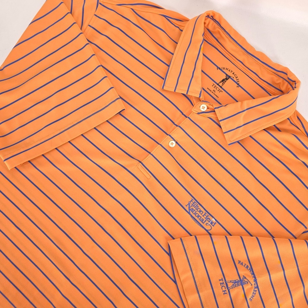 Fairway & Greene Tech Hilton Head National Golf Polo Men's XL Striped Athleisure